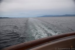 Cruise Ship Wake Water Trail Nearing Ketchikan