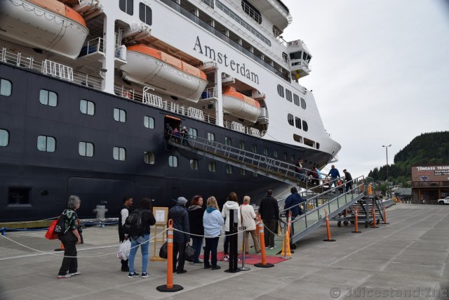 Gangway at Ketchikan Alaska Cruise Terminal to Board MS Amsterdam
