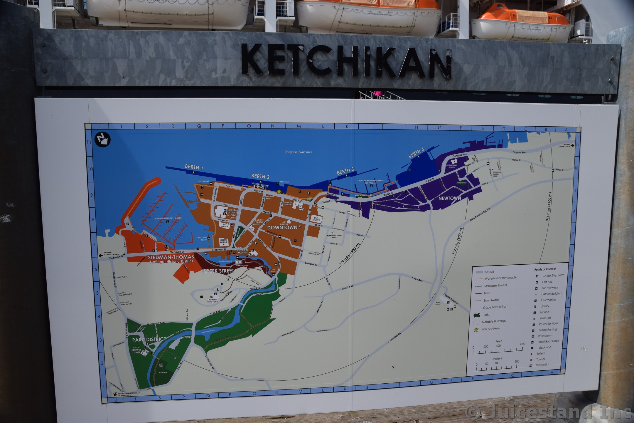 Ketchikan Map and Cruise Ship Berths
