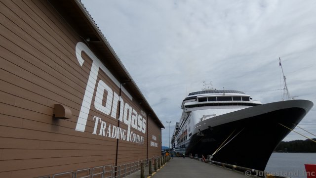 Tongass Trading Company in Ketchikan next to Cruise Ship
