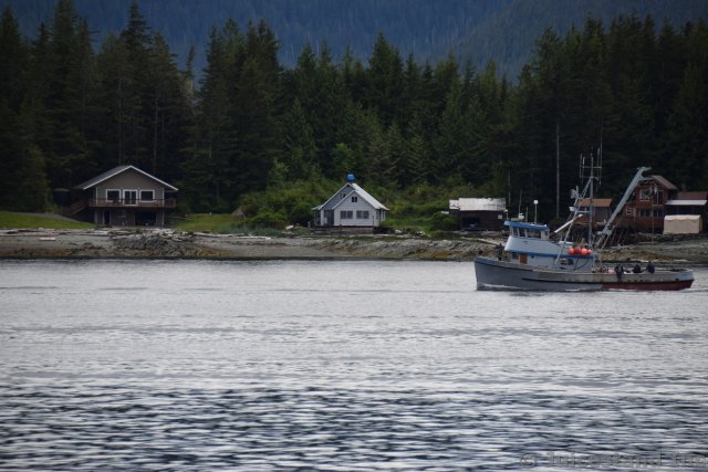Boat at the Tongass Narrows & Pennock Island Ketchikan Alaska
