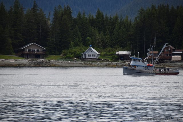 Boat at the Tongass Narrows & Pennock Island Ketchikan Alaska
