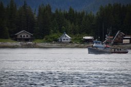 Boat at the Tongass Narrows & Pennock Island Ketchikan Alaska
