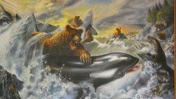 Bear vs Killer Whale Painting