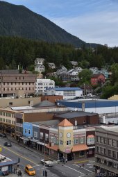 Dock St & Houses in the Hills of Ketchikan Alaska