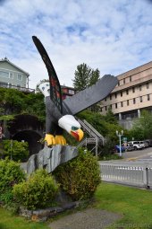 Eagle Statue on Rock on Front St Ketchikan Alaska
