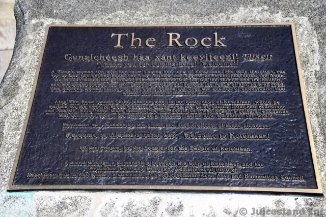 Inscription Plaque on The Rock Sculpture in Ketchikan
