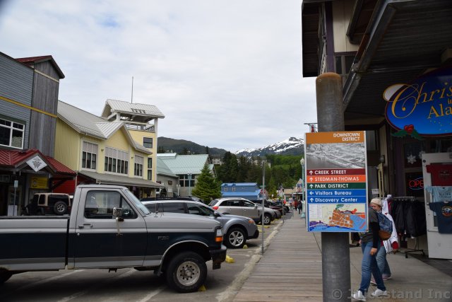 Ketchikan Downtown District Sign on Spruce Mill Way
