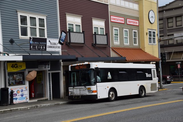 Ketchikan Free Shuttle Bus Parked on Front Street
