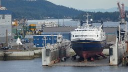 Tustumena Ship Being Serviced at Ketchikan Shipyard