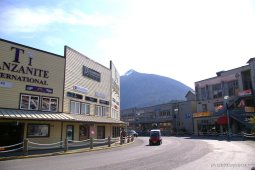 Ketchikan shops and a mini car.jpg