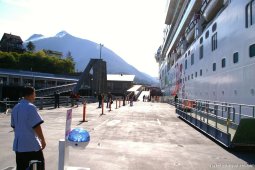 Norwegian Pearl docked at Ketchikan port side view.jpg