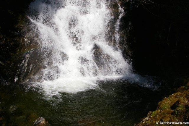 Splashing waters of the Rainbow waterfall in Ketchikan.jpg