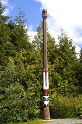 Totem pole with owl on top in Ketchikan.jpg