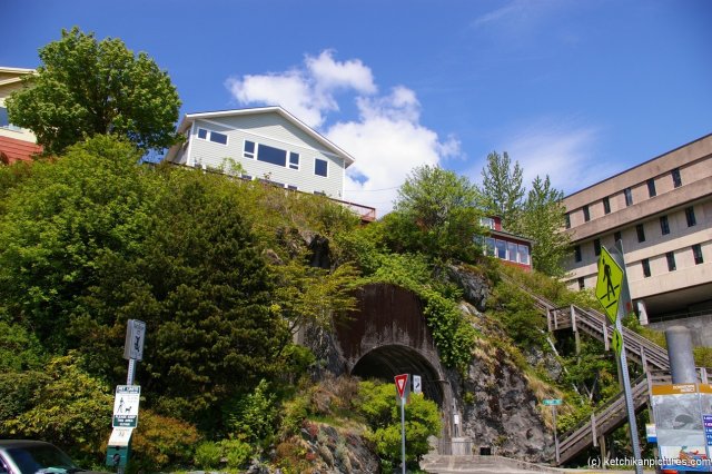 Tunnel and houses in Ketchikan.jpg

